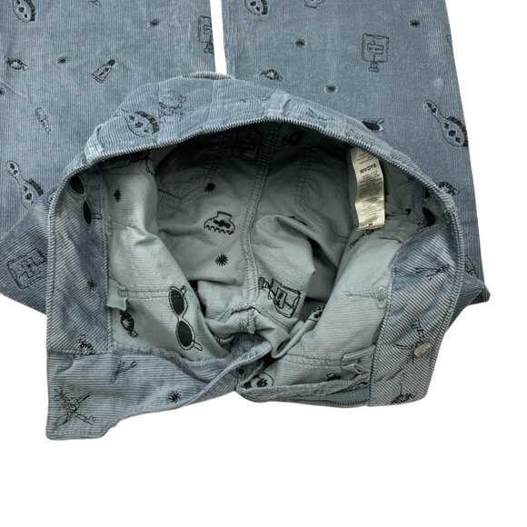 Anthropologie Maeve The Colette Crop Wide Leg Embroidered Corduroy Pant 27 Blue - Picture 6 of 12